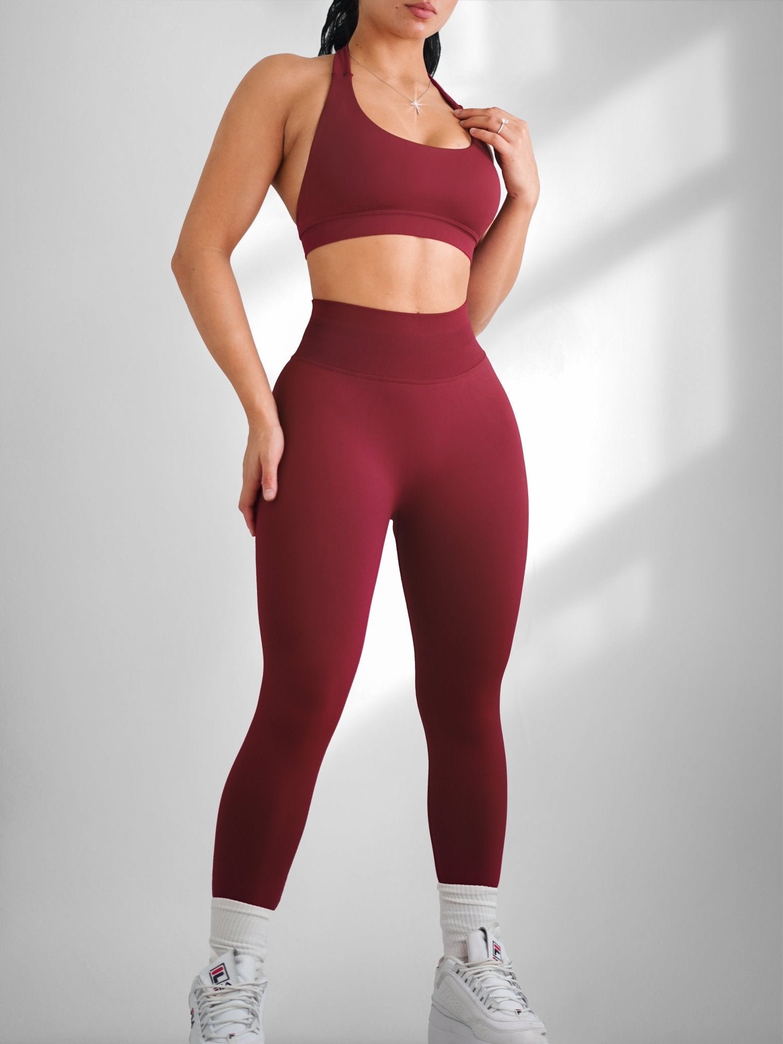(PRE - ORDER) Curve Club Leggings (Cherry Cola) - Fitness Fashioness