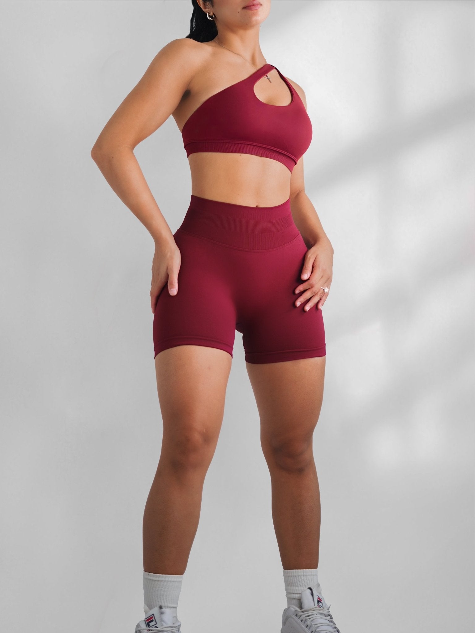 (PRE - ORDER) Curve Club Shorts (Cherry Cola) - Fitness Fashioness