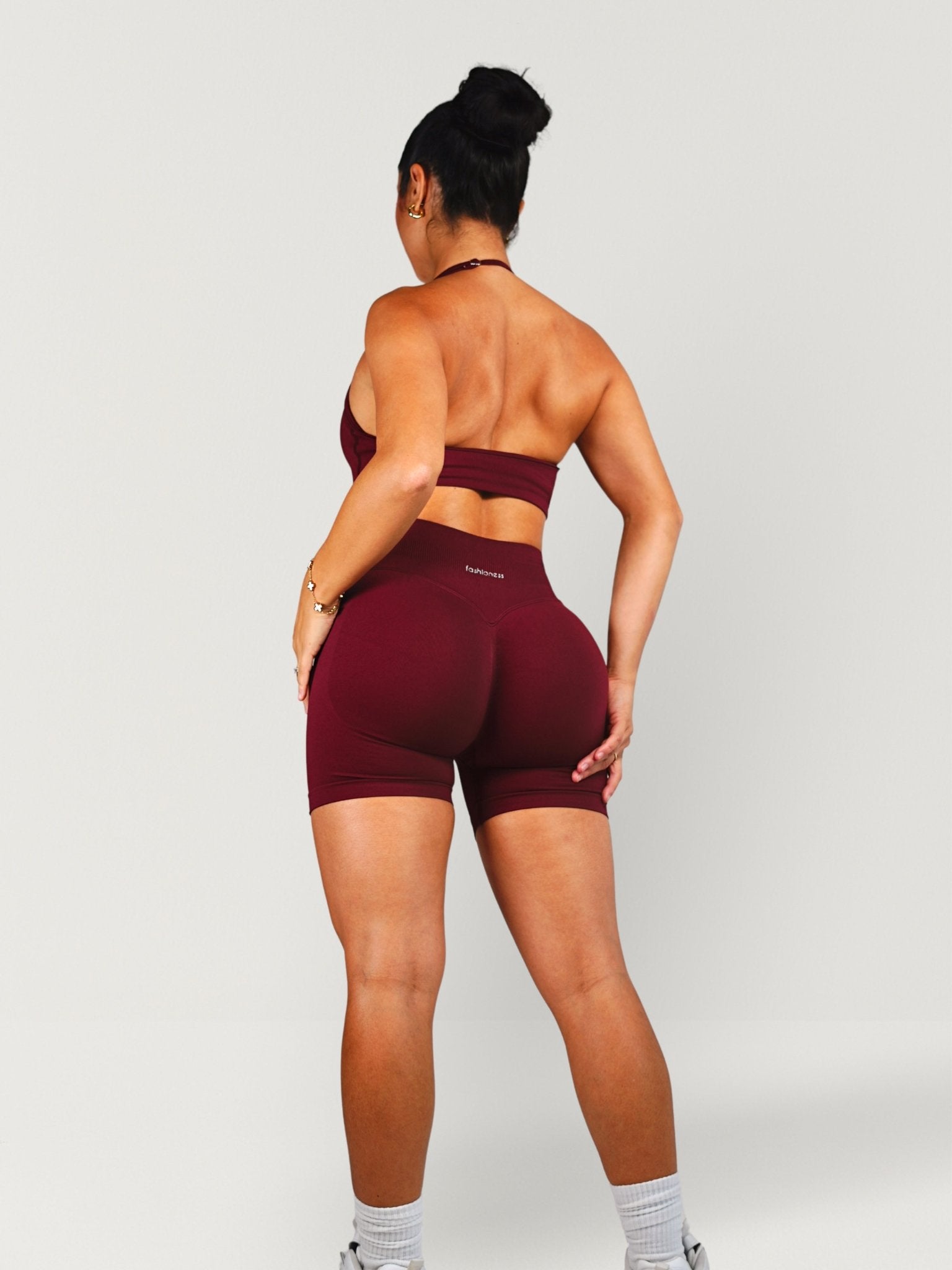 (PRE - ORDER) Curve Club Shorts (Deep Cherry) - Fitness Fashioness