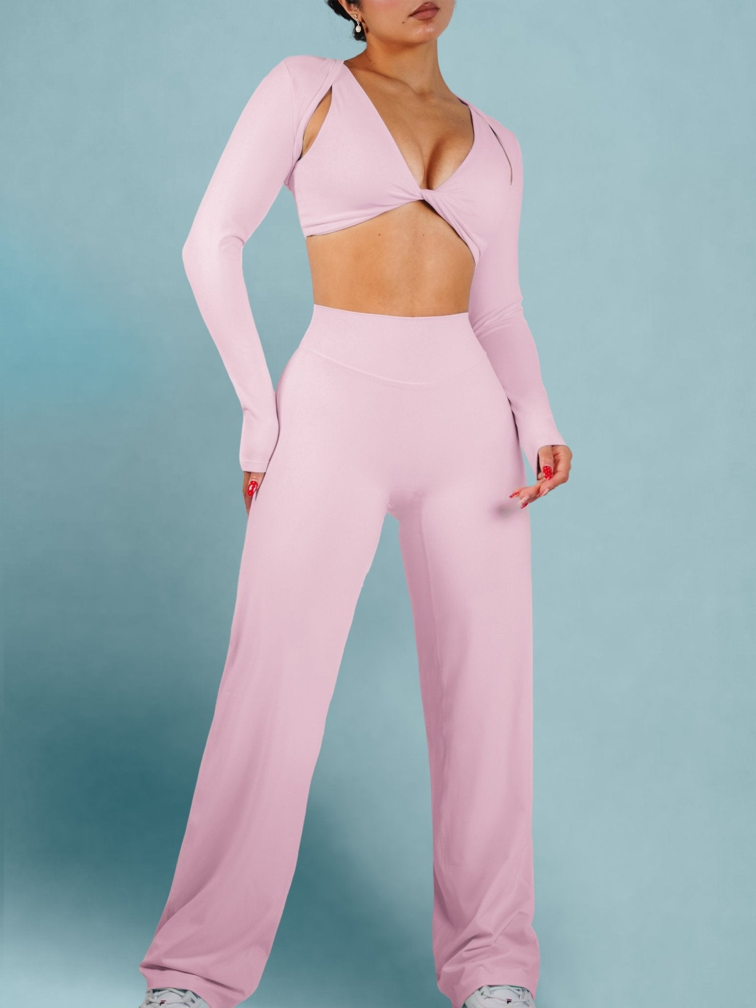 (PRE - ORDER) Dollhouse Straight Leg Leggings (Ballet Pink) - Fitness Fashioness