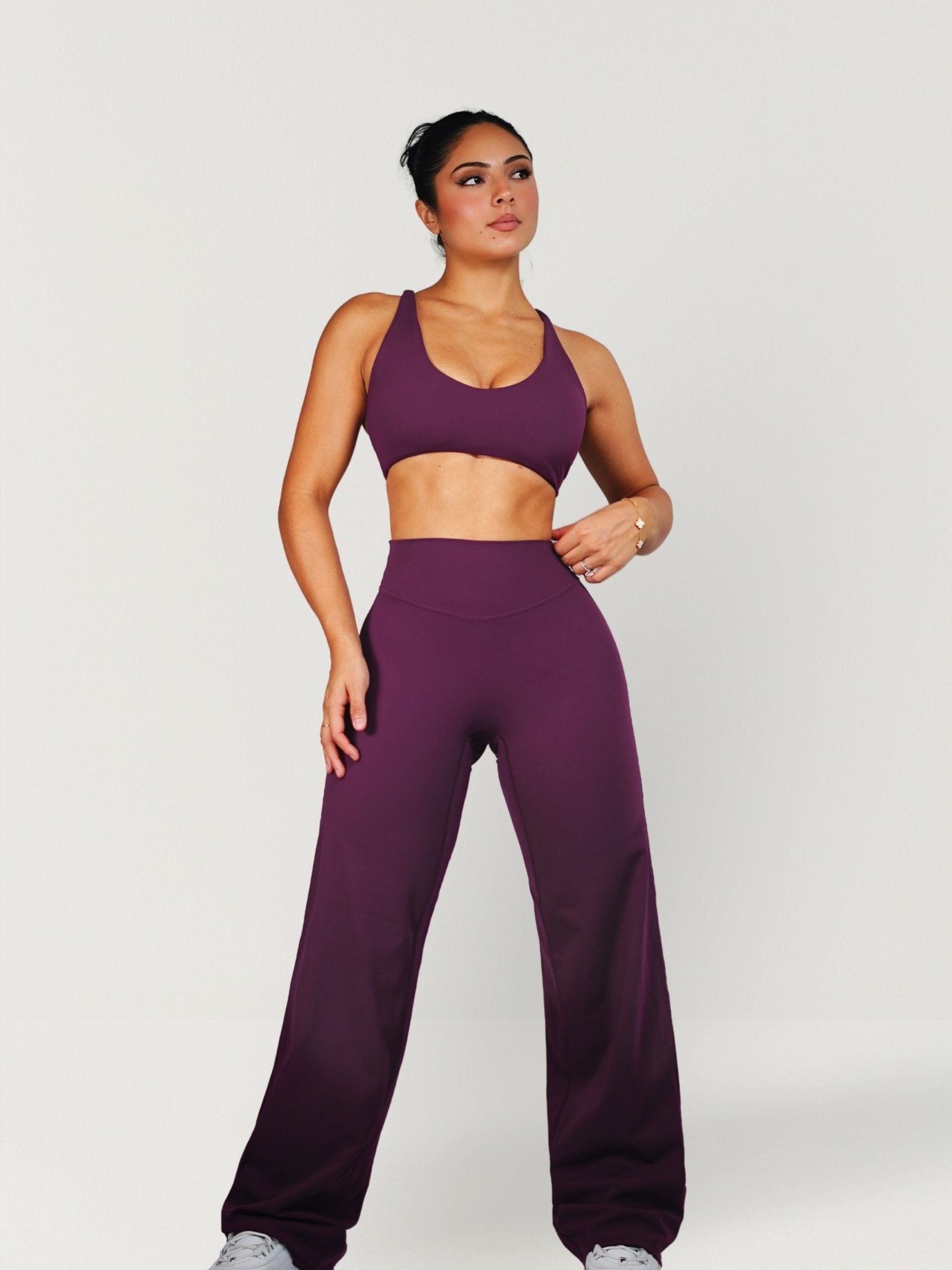 (PRE - ORDER) Dollhouse Straight Leg Leggings (Plum Purple) - Fitness Fashioness