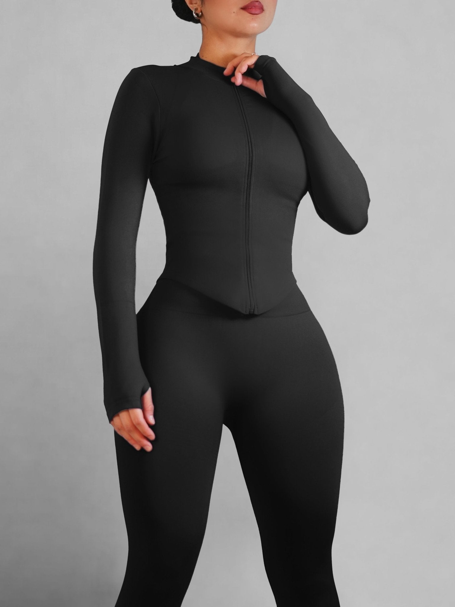 (PRE - ORDER) Refine Compression Jacket (Black) - Fitness Fashioness
