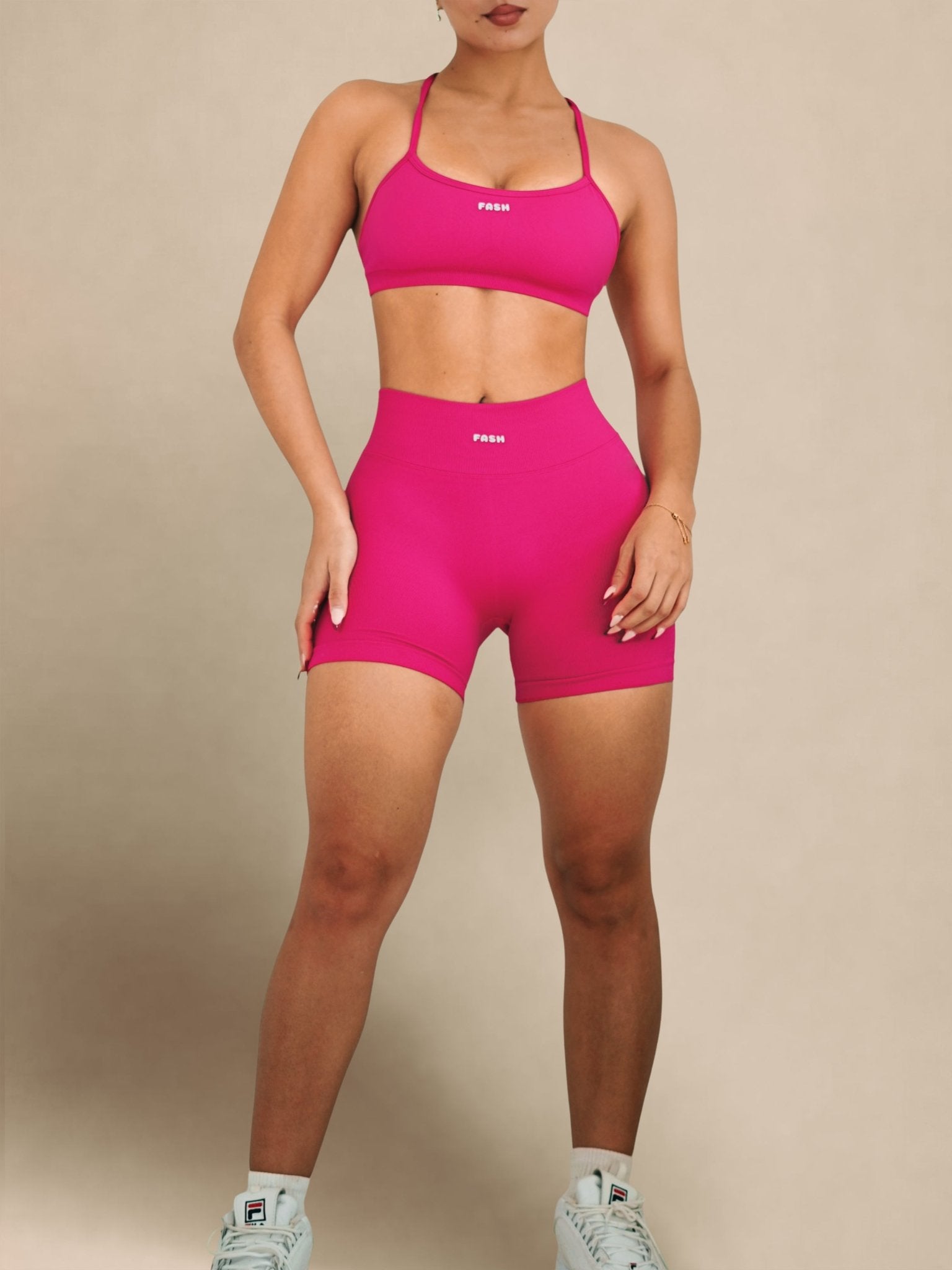 (PRE - ORDER) Viral Seamless V Back Shorts (Berry Pop) - Fitness Fashioness