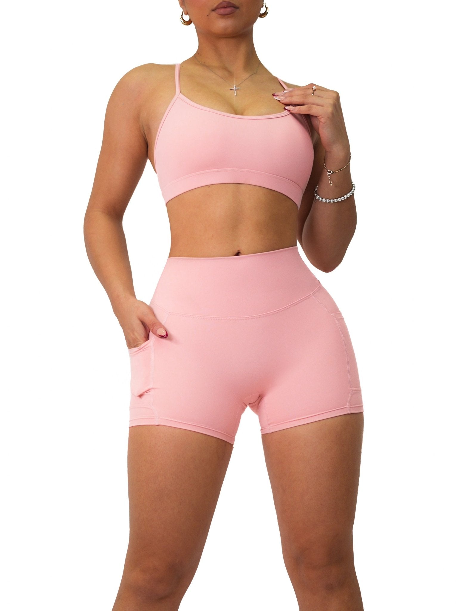 Premier Bombshell Sports Bra (Blush Pink) - Fitness Fashioness