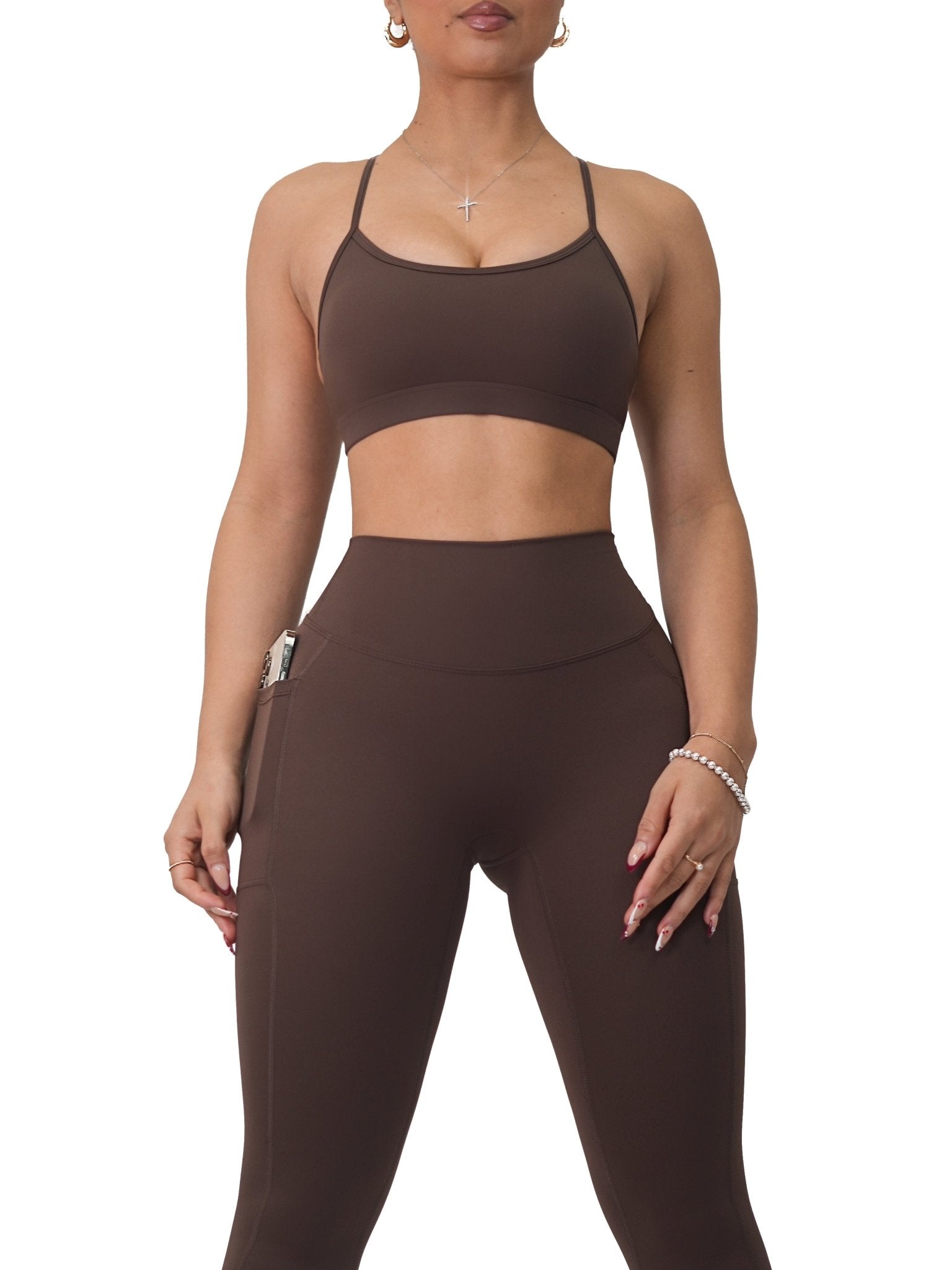 Premier Bombshell Sports Bra (Cocoa Brown) - Fitness Fashioness