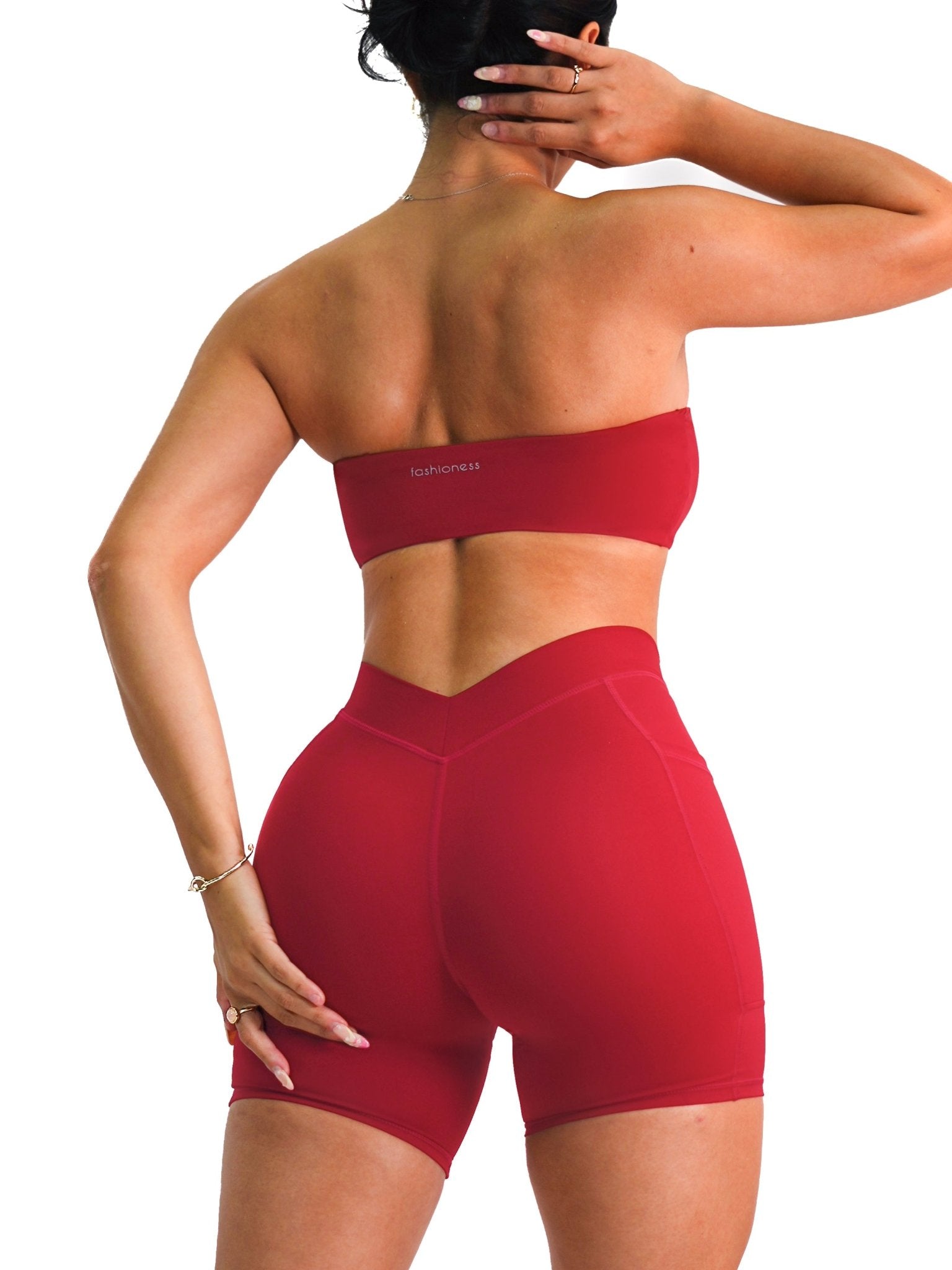 Premier Tube Top Sports Bra (Cherry Red) - Fitness Fashioness