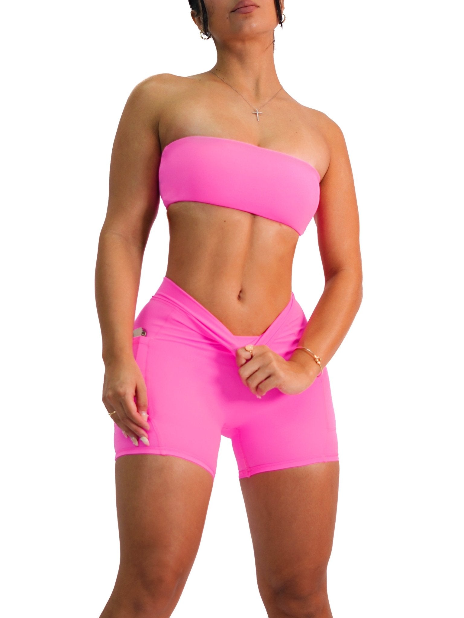 Premier Tube Top Sports Bra (Exotic Pink) - Fitness Fashioness