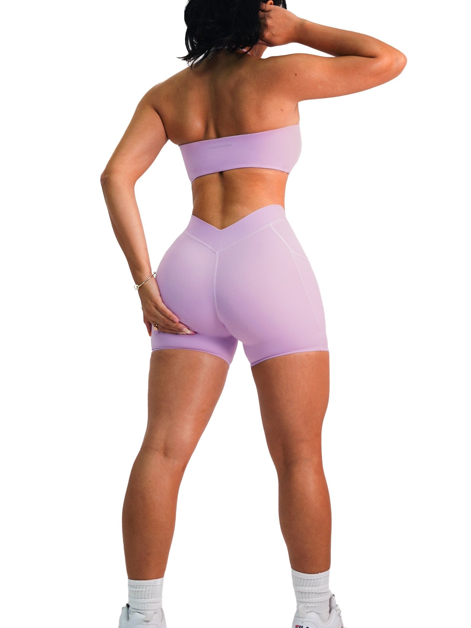 Premier V Back Pocket Shorts (Lilac Dream) - Fitness Fashioness