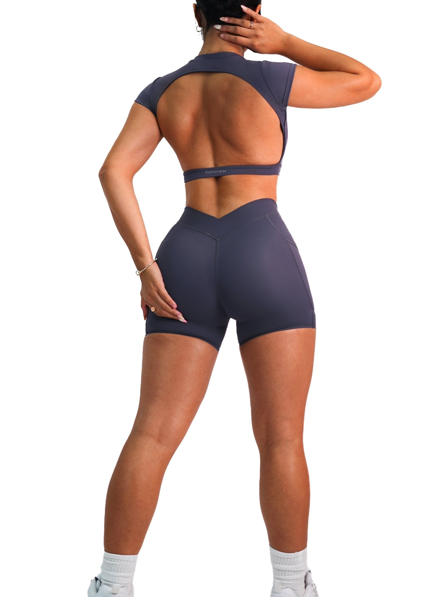 Premier V Back Pocket Shorts (Midnight Dusk) - Fitness Fashioness