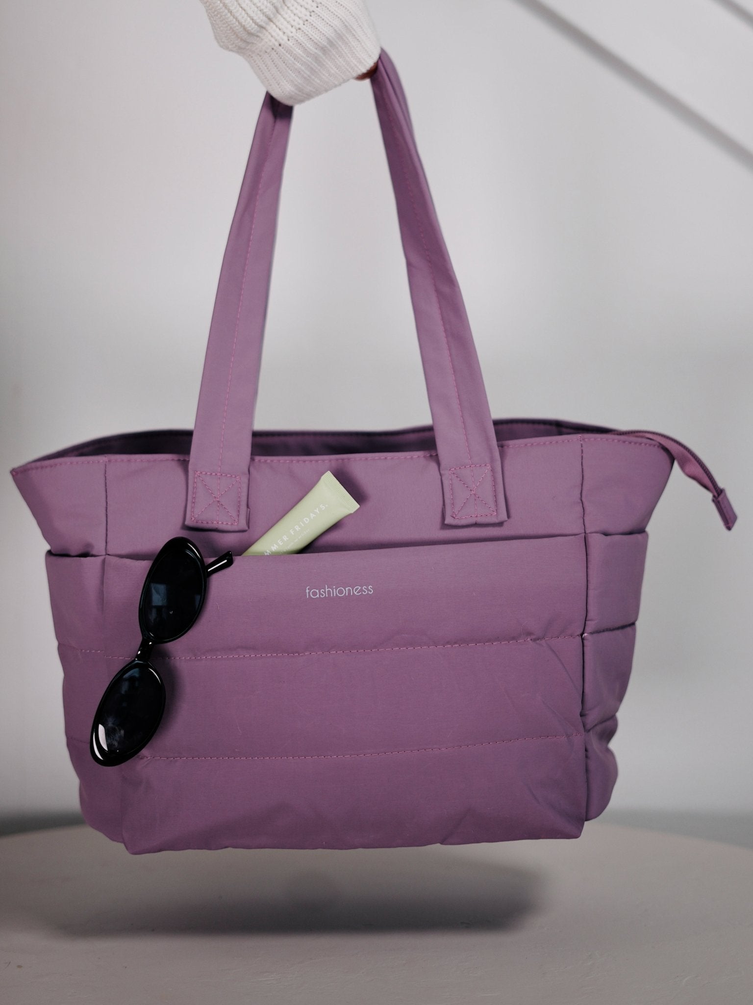 Puffer Sports Tote Bag (Mauve Bliss) - Fitness Fashioness