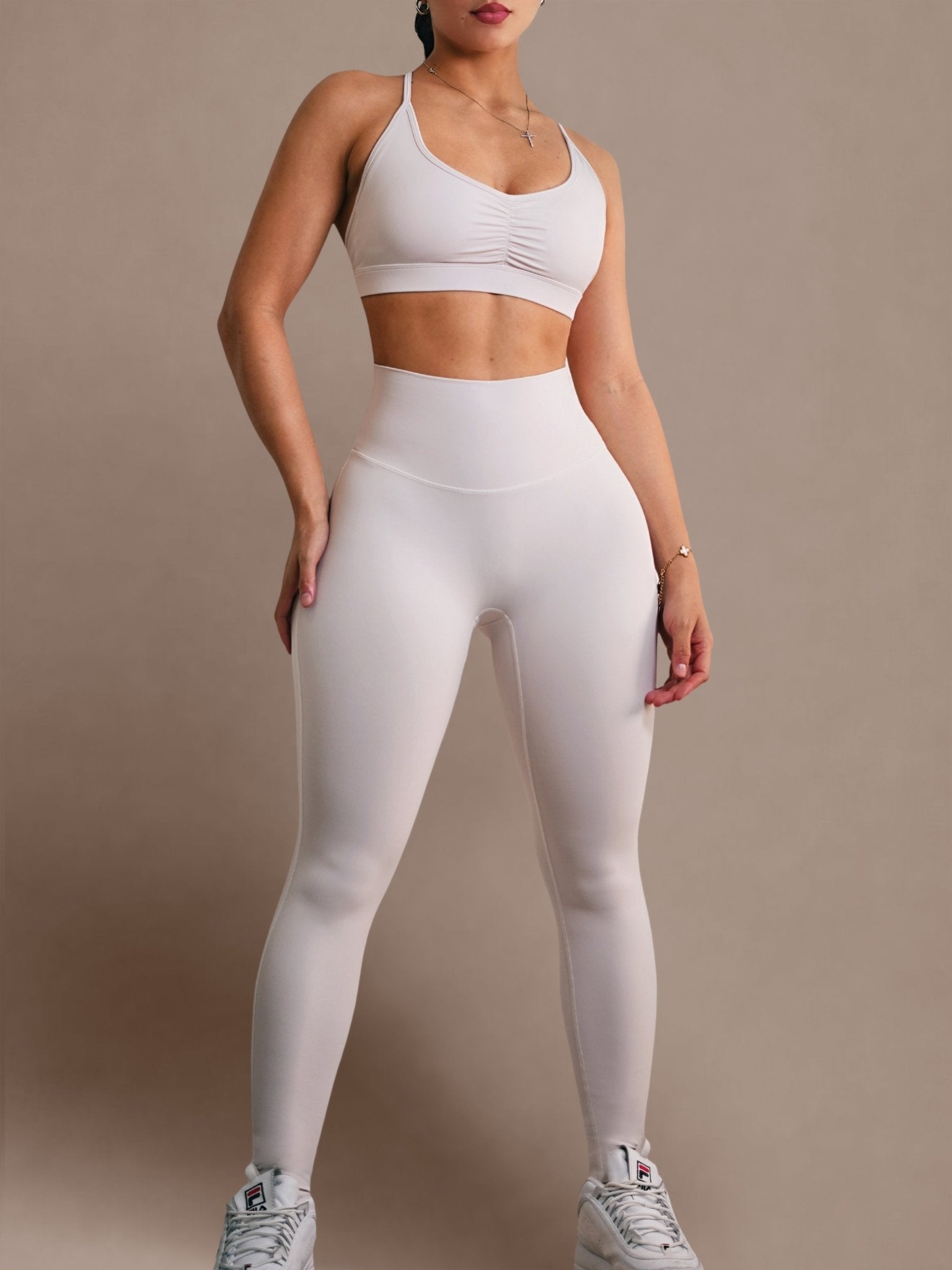 Reformer High Waisted Leggings (Light Swan) - Fitness Fashioness