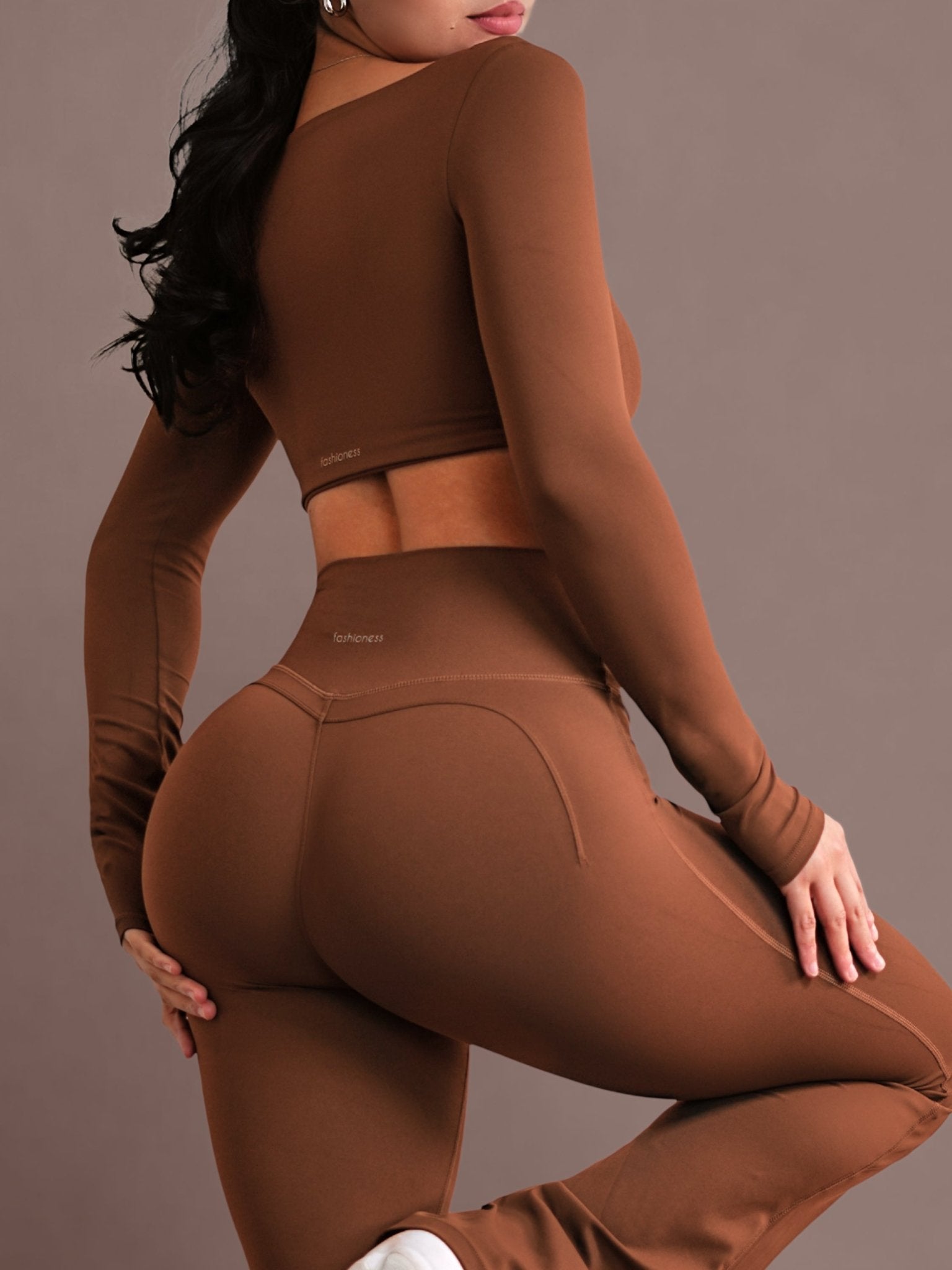 Reformer Long Sleeve Sports Top (Ginger) - Fitness Fashioness