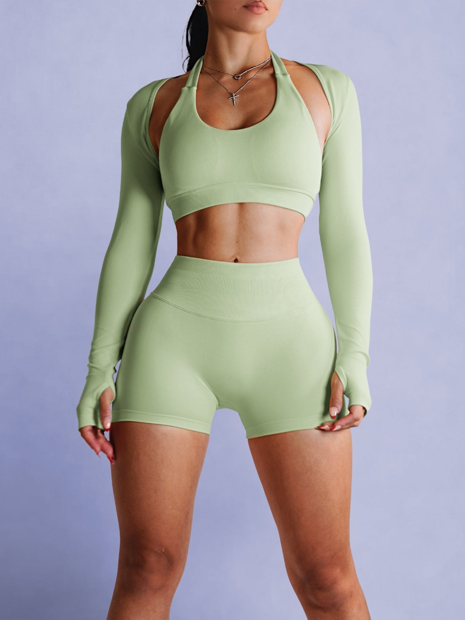 Sculpt Society Bolero Long Sleeves (Mint Pop) - Fitness Fashioness