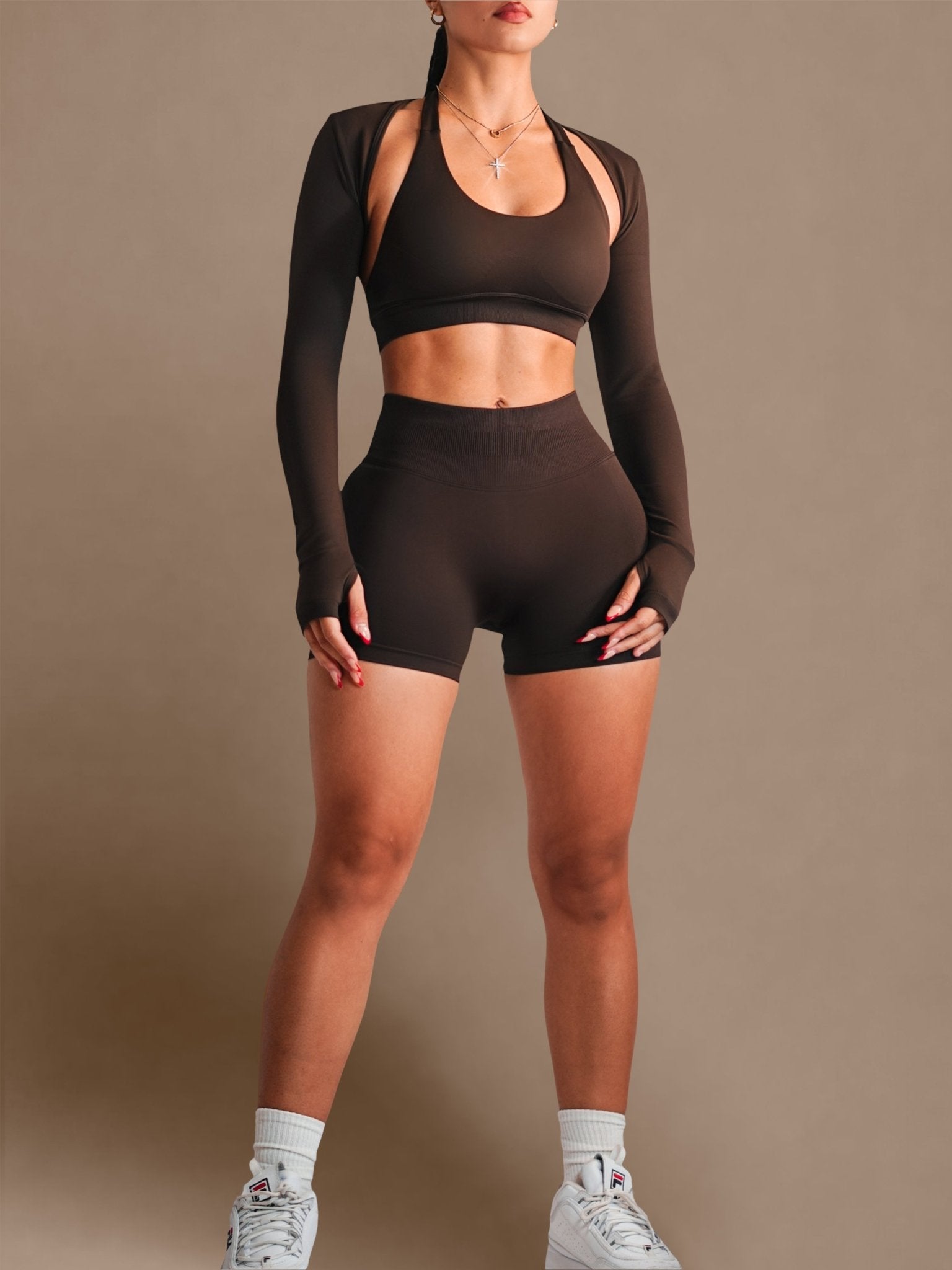 Sculpt Society Shorts (Dark Chocolate) - Fitness Fashioness