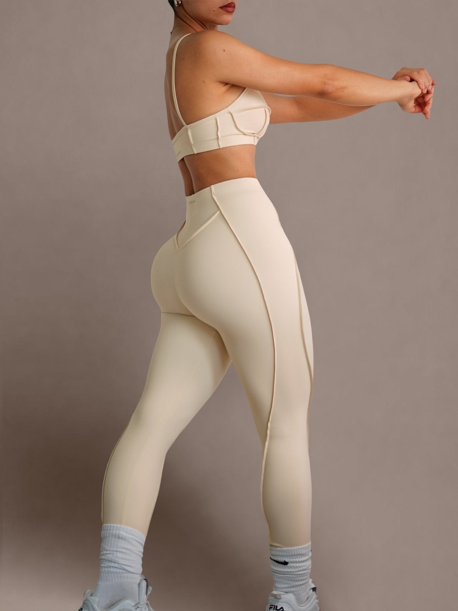 Seam Sculpt Leggings (Buttercream) - Fitness Fashioness