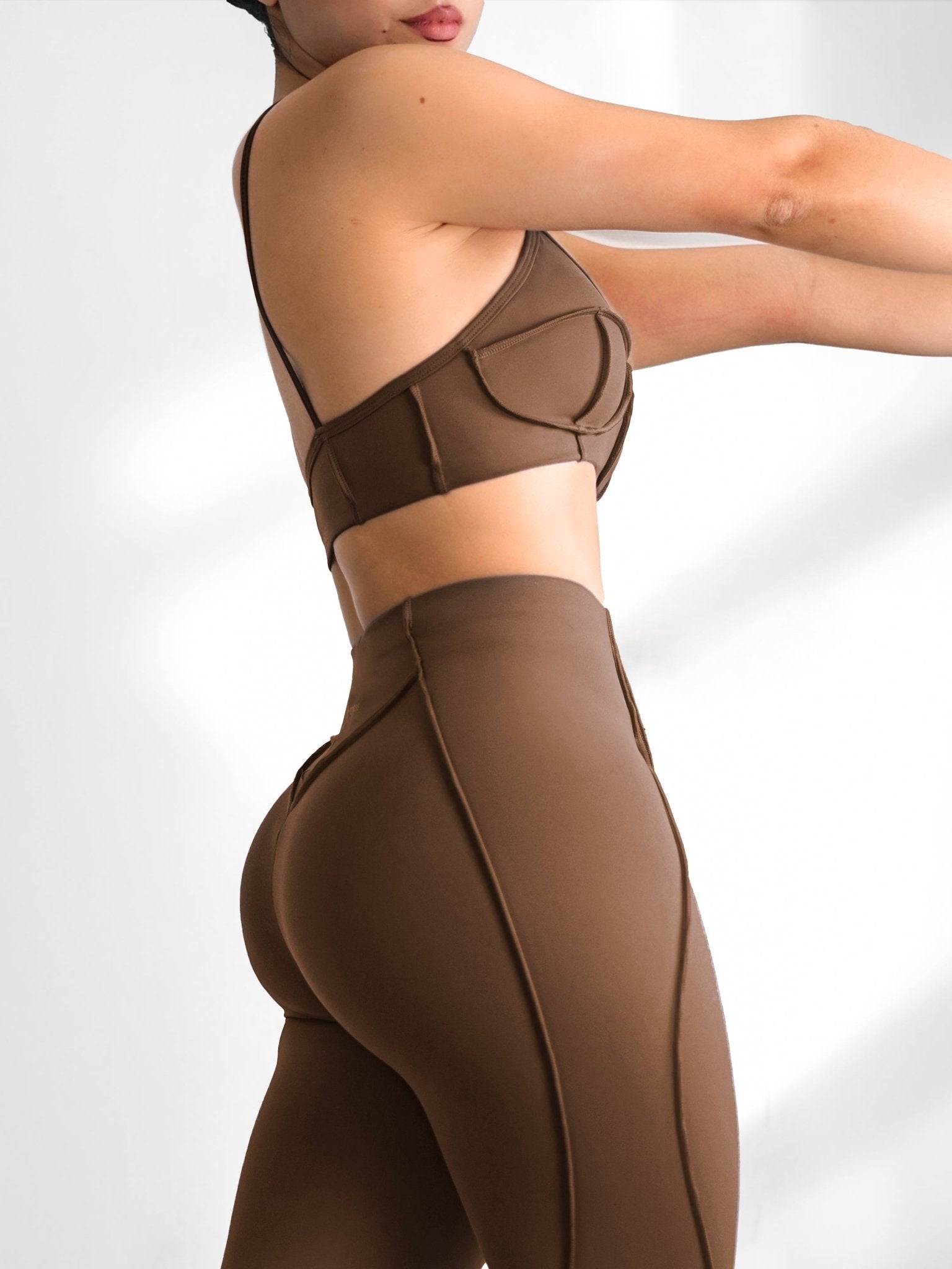 Seam Sculpt Sports Bra (Gingerbread) - Fitness Fashioness