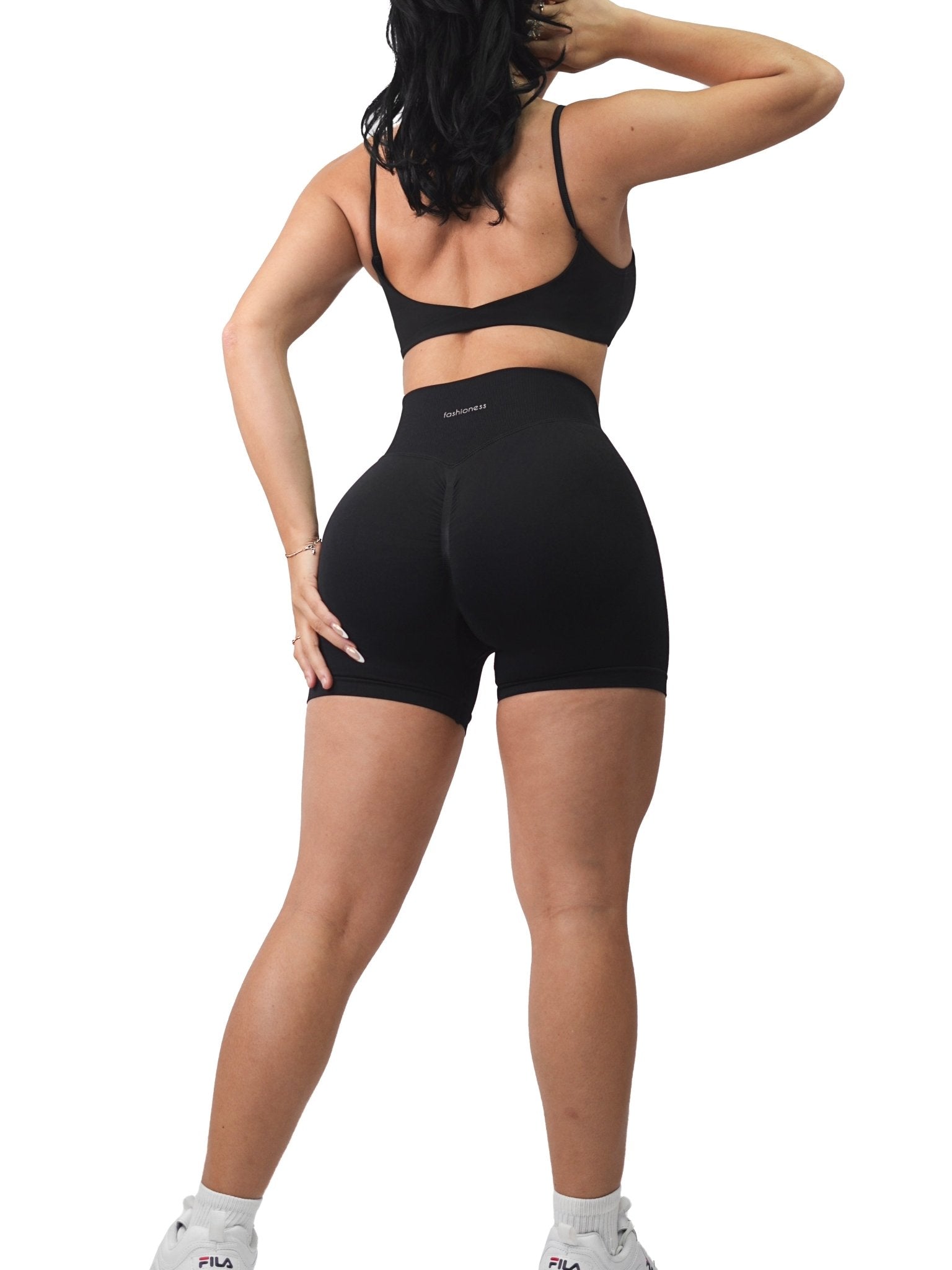 Seamless Booty Shorts (Black) - Fitness Fashioness