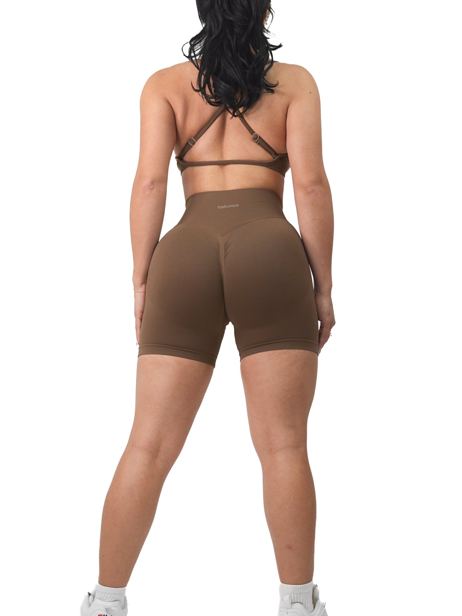 Seamless Booty Shorts (Cocoa Brown) - Fitness Fashioness