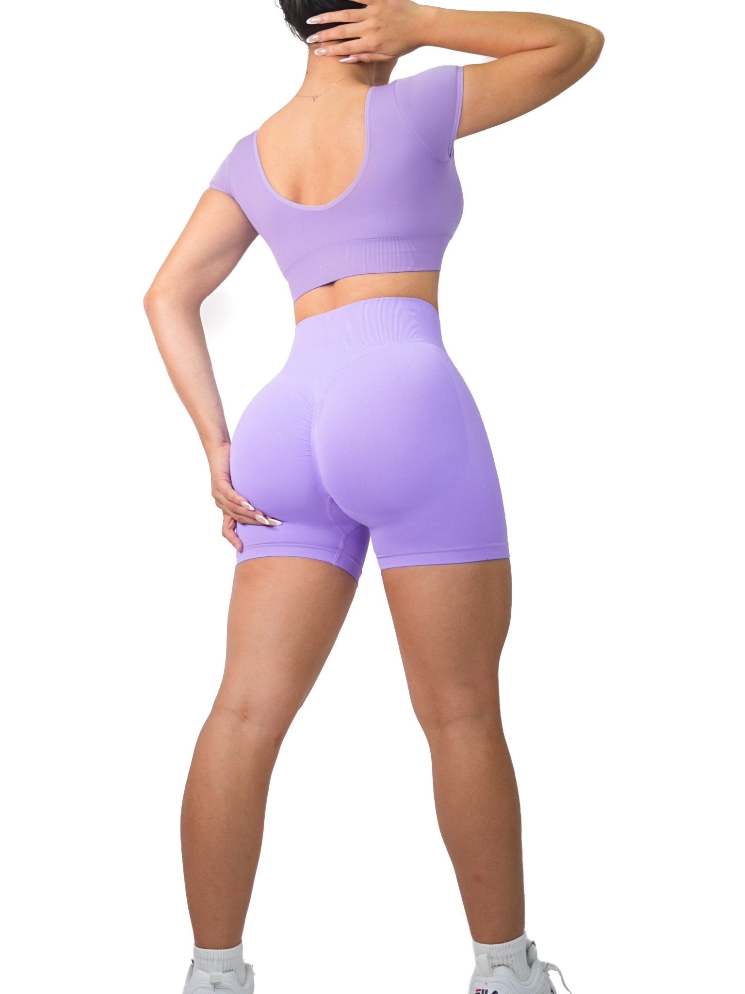 Seamless Booty Shorts (Lilac) - FREE for orders $150+ - Fitness Fashioness