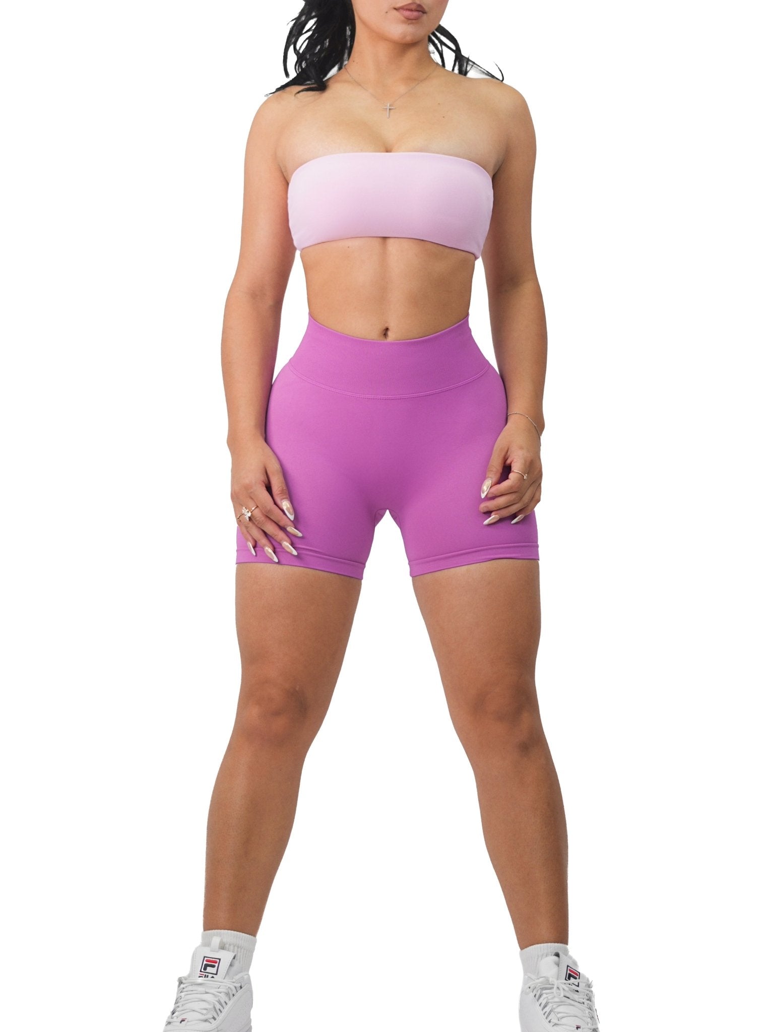 Seamless Booty Shorts (Sunset Purple) - FREE for orders $150+ - Fitness Fashioness
