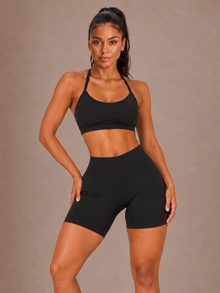 Shape Control Sports Bra (Black) - Fitness Fashioness