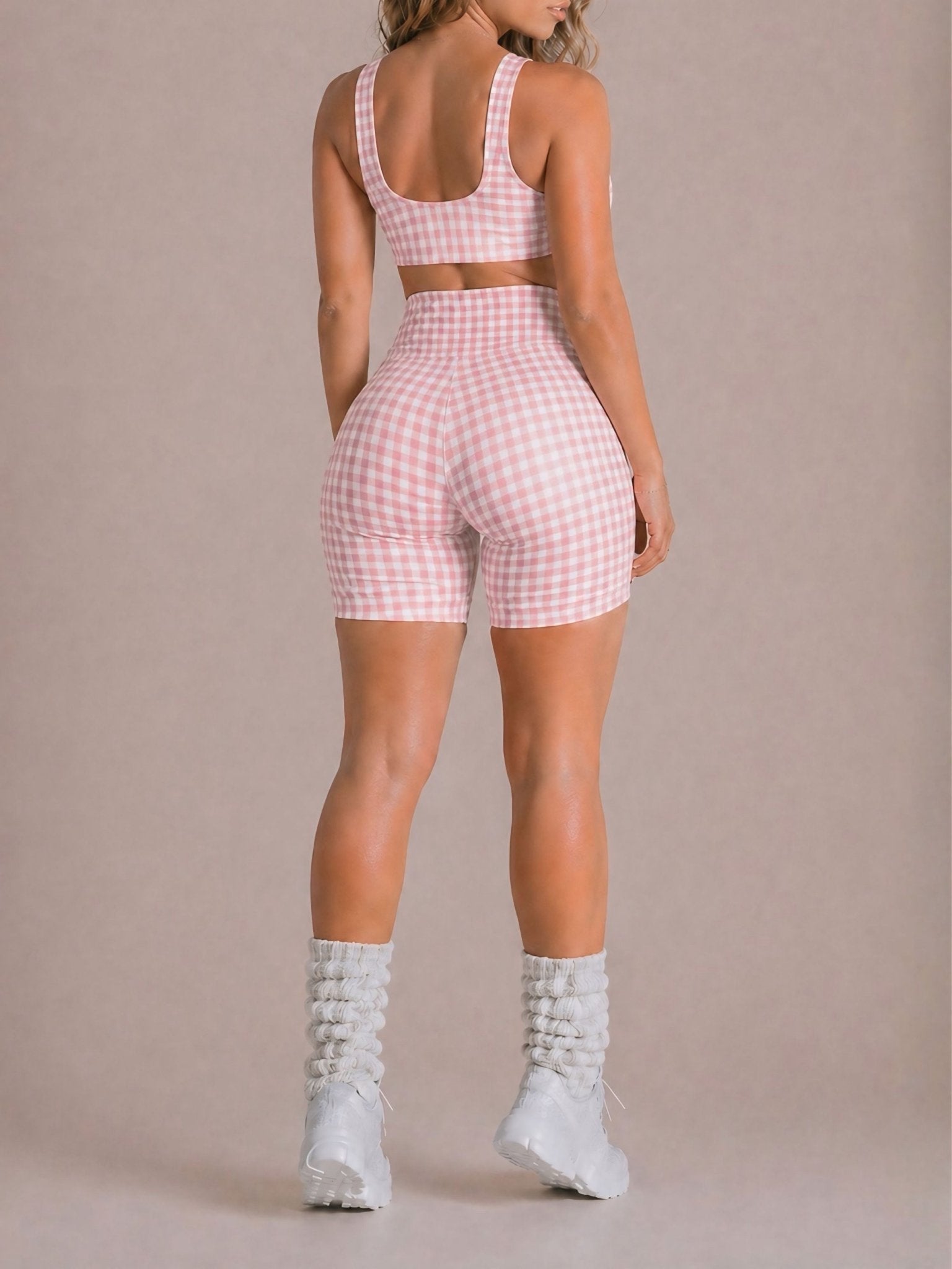 Shortcake Gingham Shorts (Checkered Pink) - Fitness Fashioness