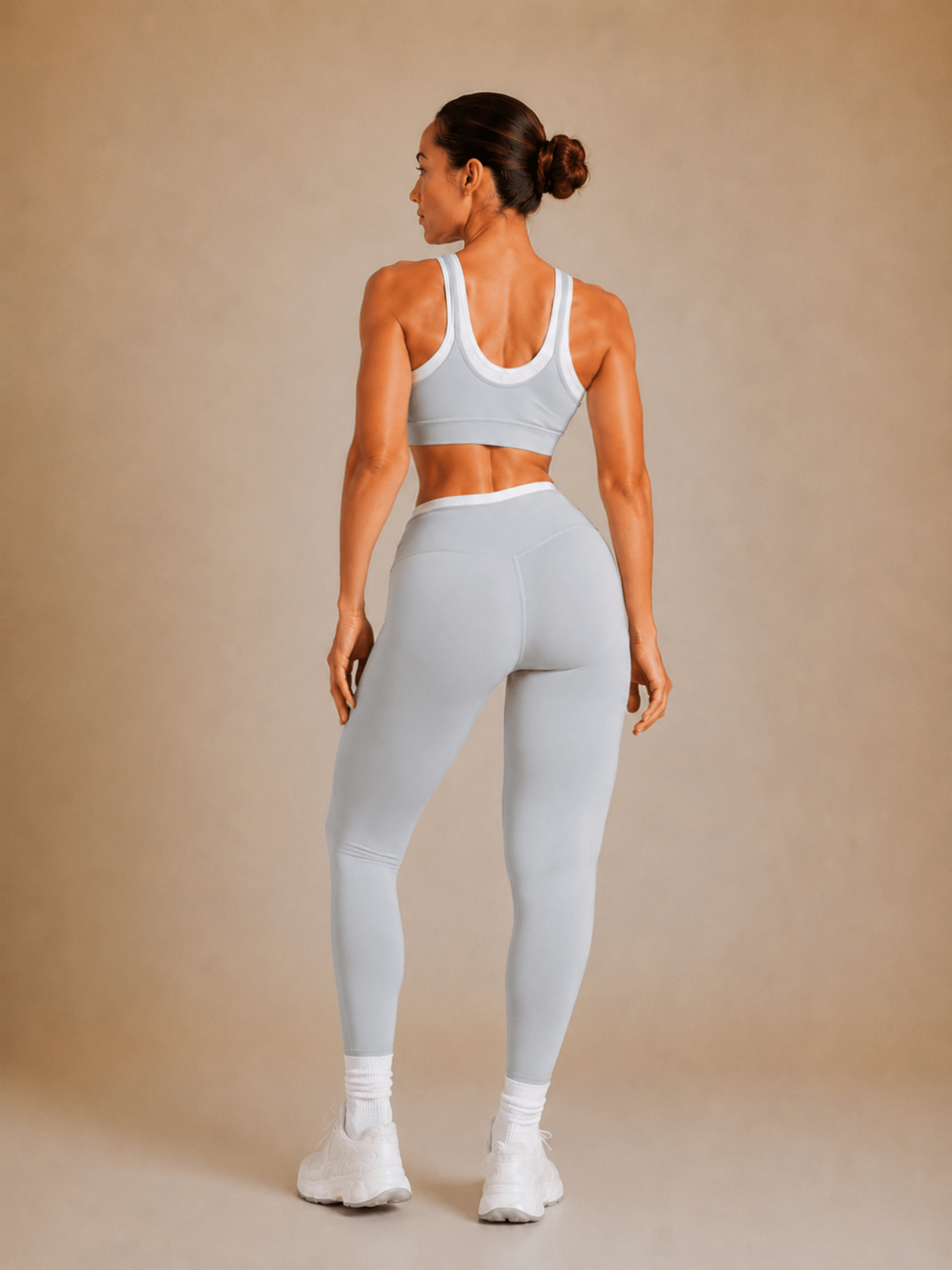 Signature Contrast Leggings (Ice Grey) - Fitness Fashioness
