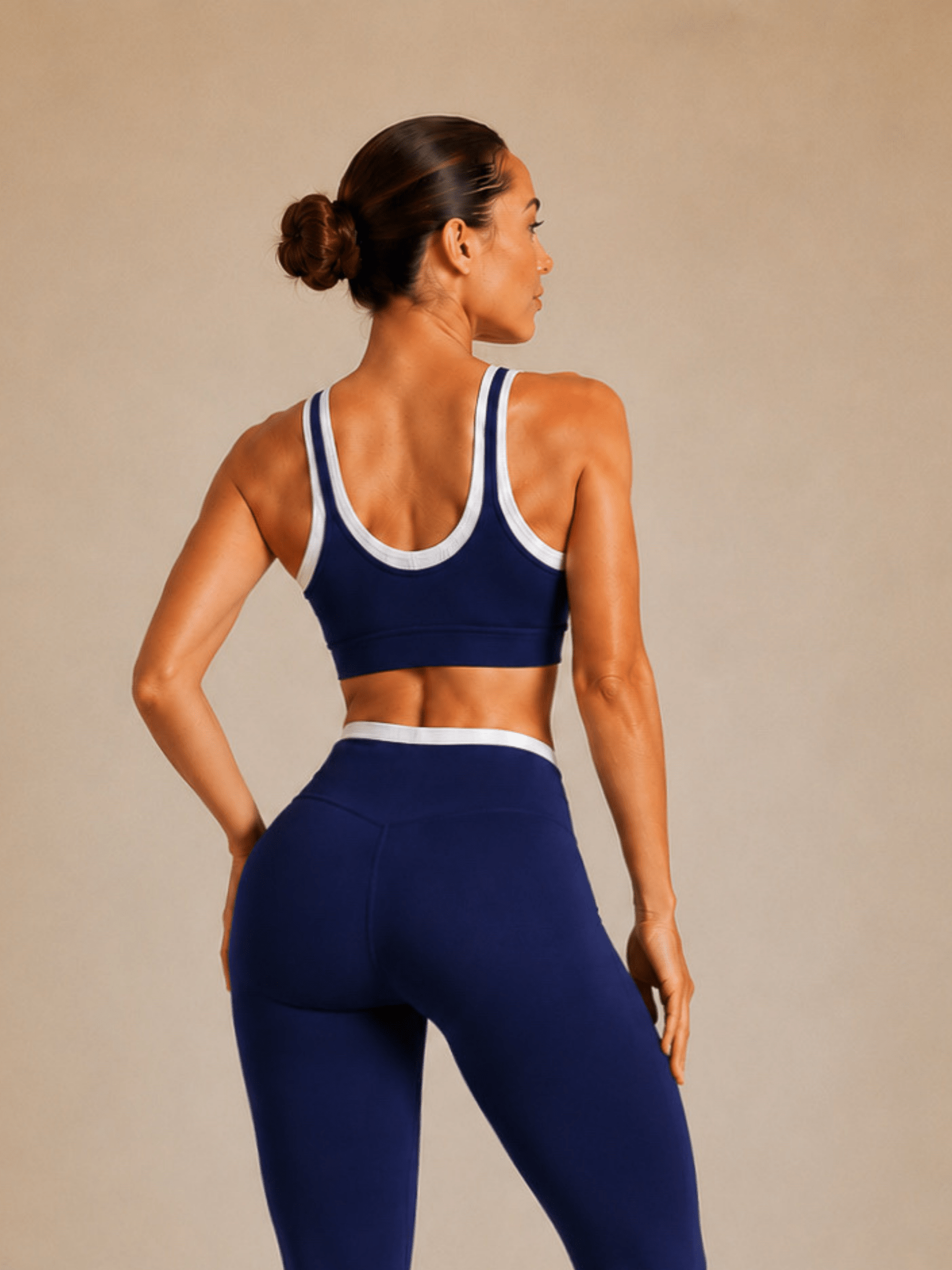 Signature Contrast Sports Bra (Harbor Navy) - Fitness Fashioness
