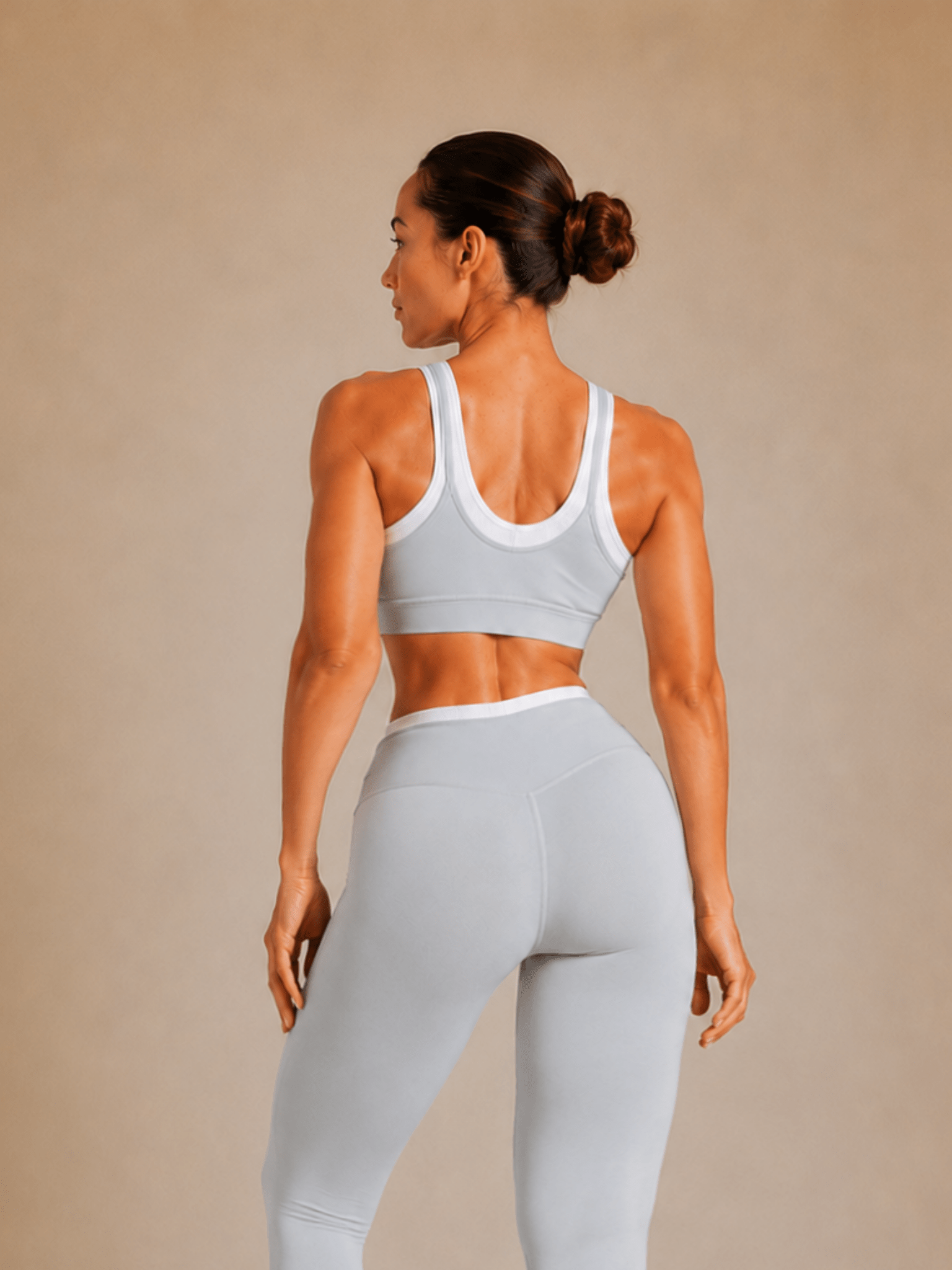 Signature Contrast Sports Bra (Ice Grey) - Fitness Fashioness