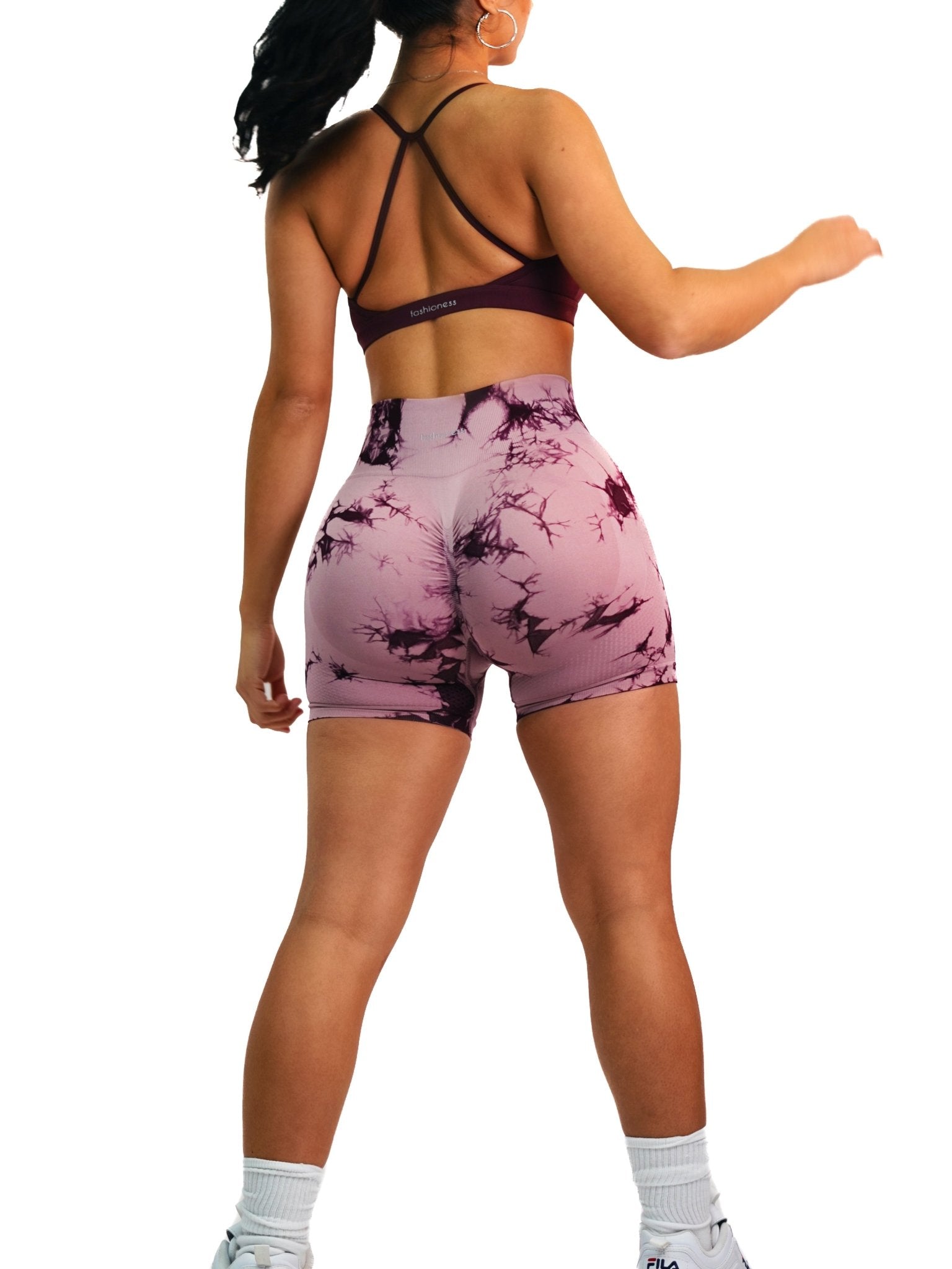 Spark Booty Shorts (Burgundy) - Fitness Fashioness