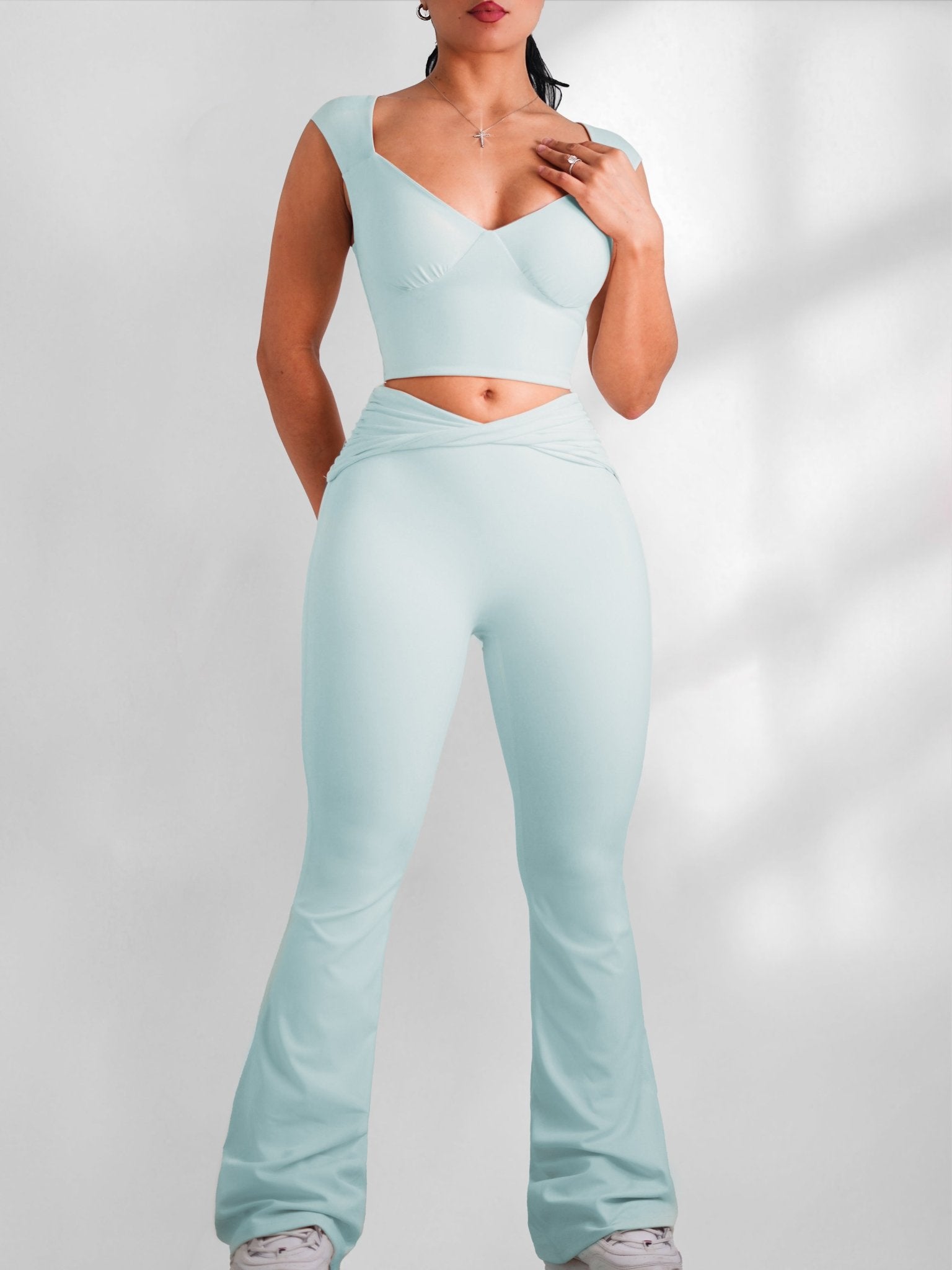 Studio Flex Flare Leggings (Pixie Blue) - Fitness Fashioness