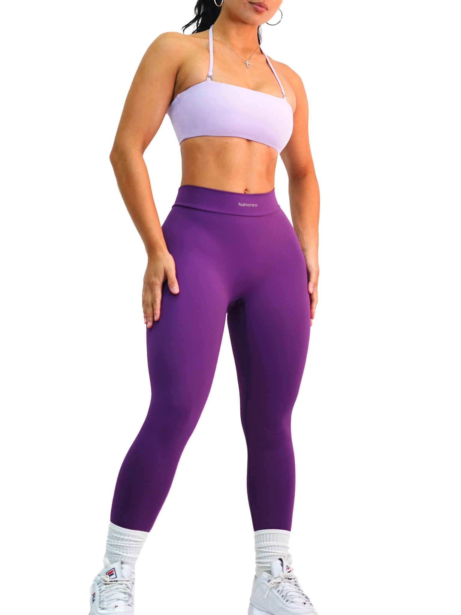 V Back Scrunch Leggings (Amethyst) - Fitness Fashioness