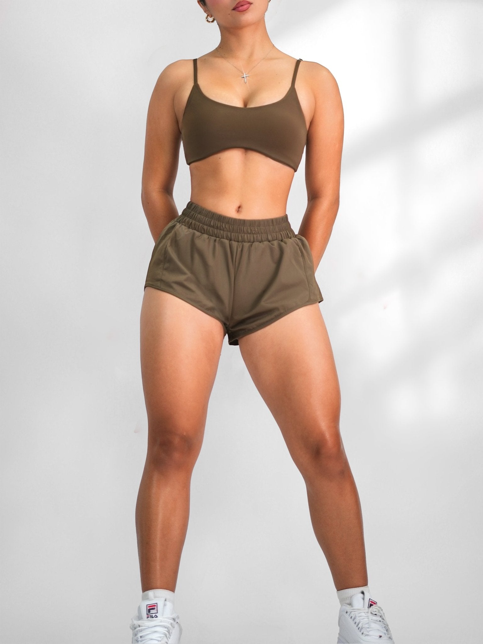 Velocity Running Shorts (Espresso) - Fitness Fashioness