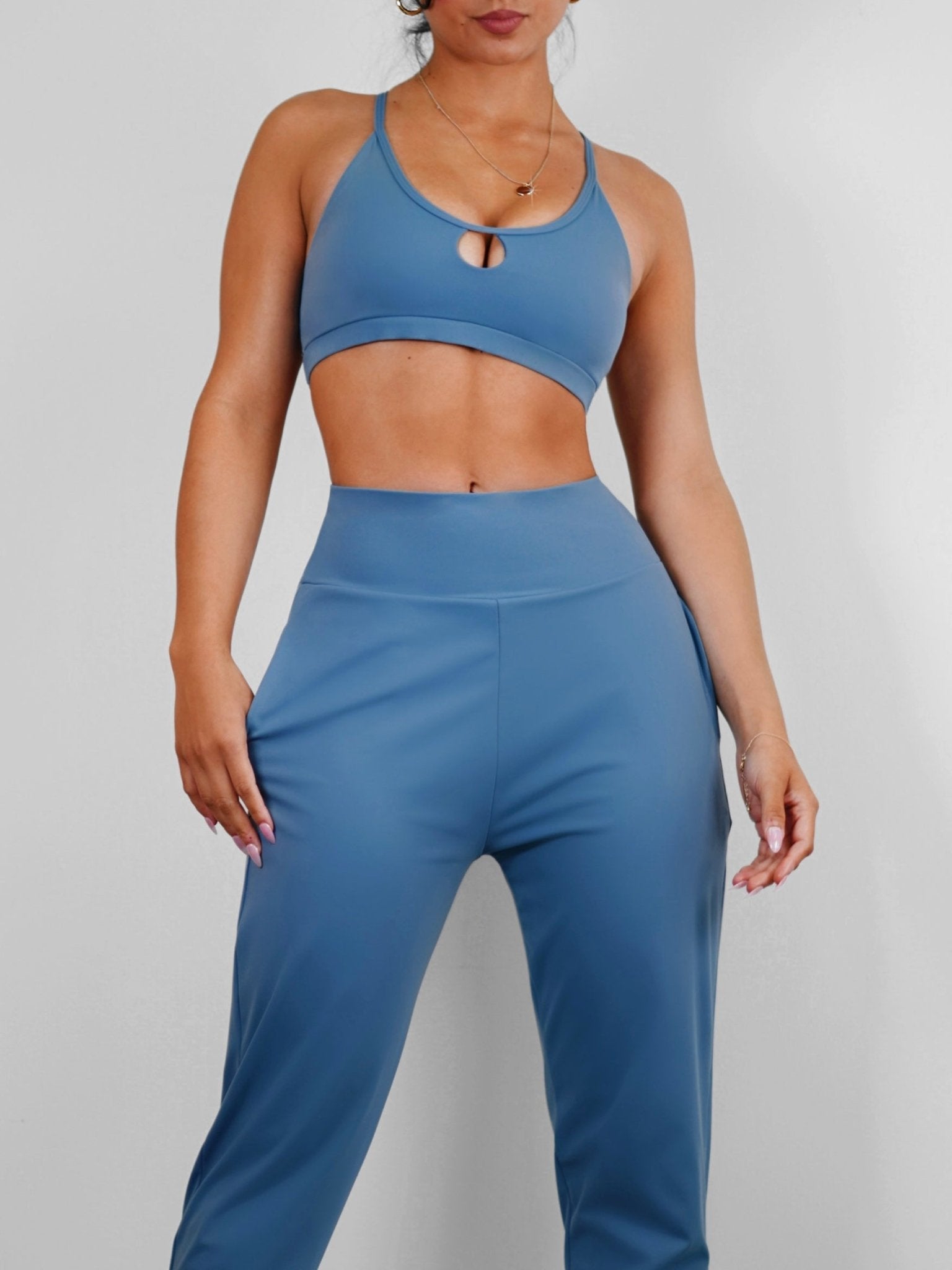 Sexy Back Sports Bra 2.0 (Pastel Blue) - Fitness Fashioness